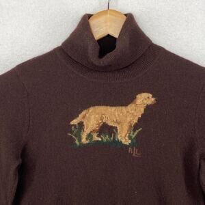 LAUREN RALPH LAUREN Sweater PP GOLDEN RETRIEVER Merino Wool Blend Turtleneck VTG